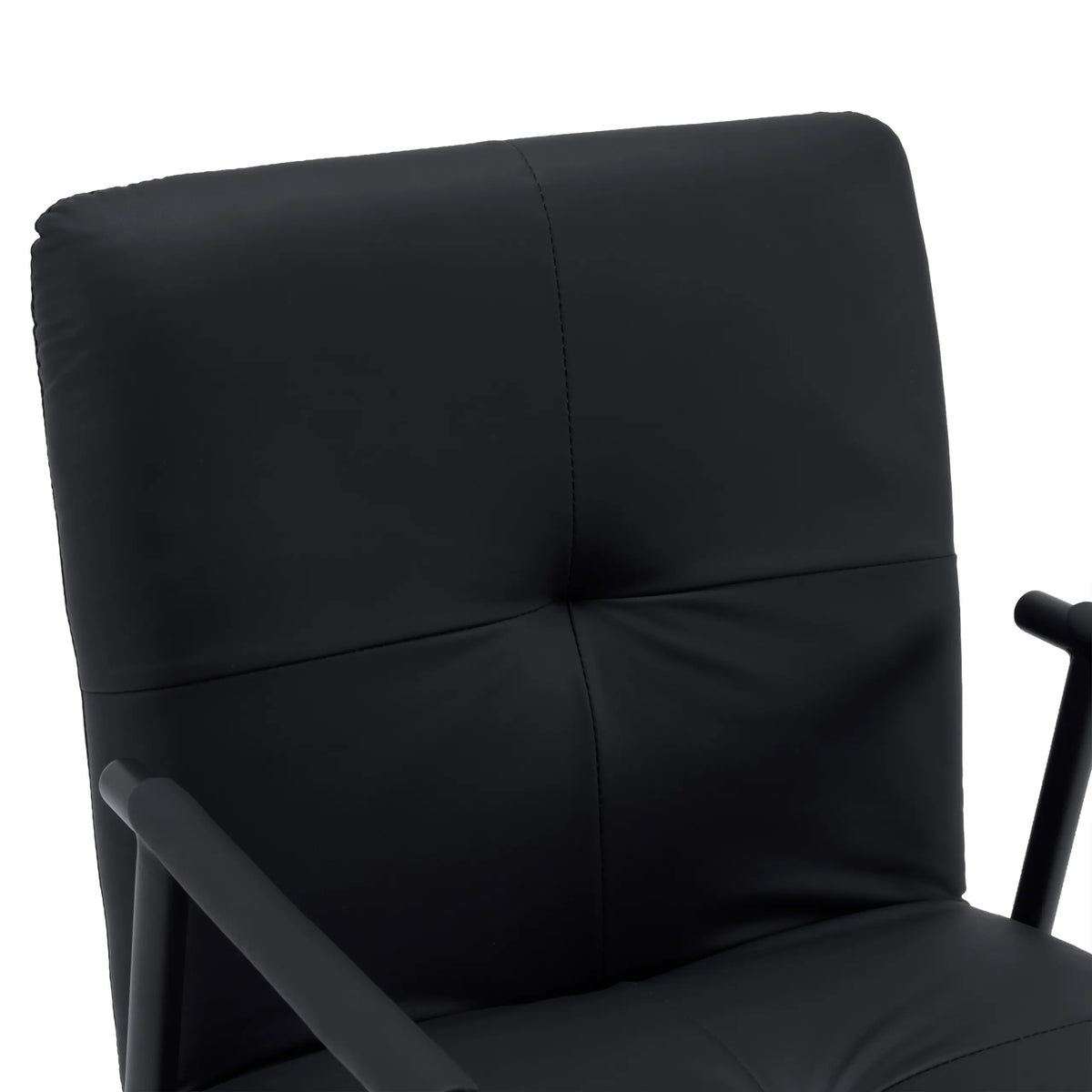 Schwarze Kunstleder-Polsterung der Rückenlehne des Polsterstuhls Lifea Flex von hjh LIVING