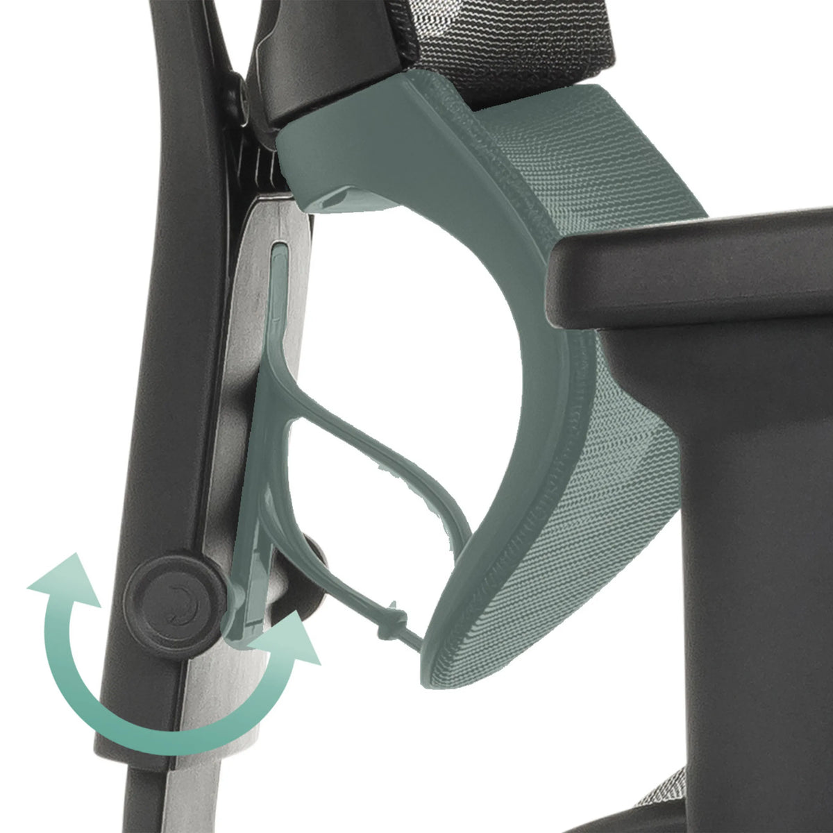 Verstellbarer Mechanismus der Armlehne des Luxus-Chefsessels ERGOHUMAN SLIM ECO M GEN2 von hjh OFFICE
