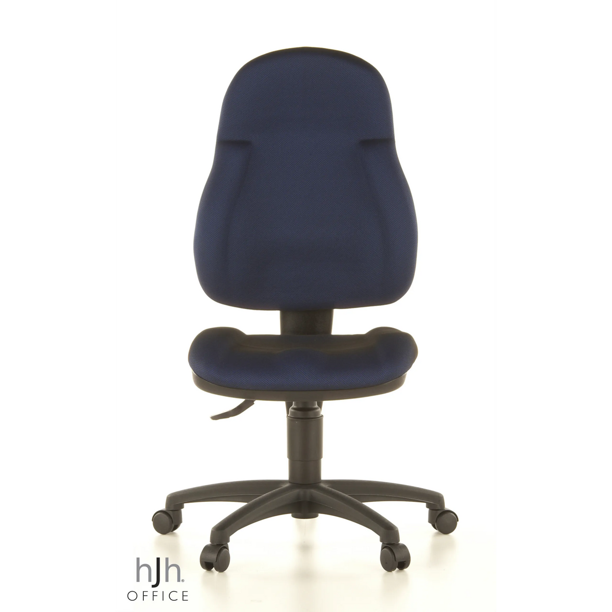 Blauer Homeoffice-Bürostuhl WELLPOINT 10 mit Fußkreuz und fünf Rollen von Topstar – 360-Grad-Ansicht (Frontansicht 0°)