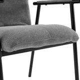 Graue Stoffpolsterung der Sitzfläche des Polsterstuhls Lifea Flex mit schwarzem Gestell von hjh LIVING