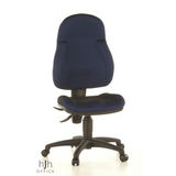 Blauer Homeoffice-Bürostuhl WELLPOINT 10 mit Fußkreuz und fünf Rollen von Topstar – 360-Grad-Ansicht (Frontansicht 20°)
