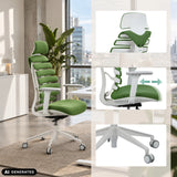 Profi-Bürostuhl ERGO LINE W in Mystic Forest mit Detailansichten von hjh OFFICE (KI-generiertes Bild)