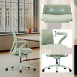 Höhenverstellbare Armlehne und Gasfeder des High-End-Bürostuhls VERVIO in Salbei von hjh OFFICE