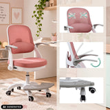 Rosa Kinderdrehstuhl Kiddy Smart Step mit Fußstütze und verstellbaren Armlehnen von hjh OFFICE (KI-generiertes Bild)