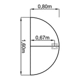 Technische Zeichnung des Ansatztischs RA60 / RA80 / RA160 mit 1,60 x 0,80 m von hjh OFFICE PRO