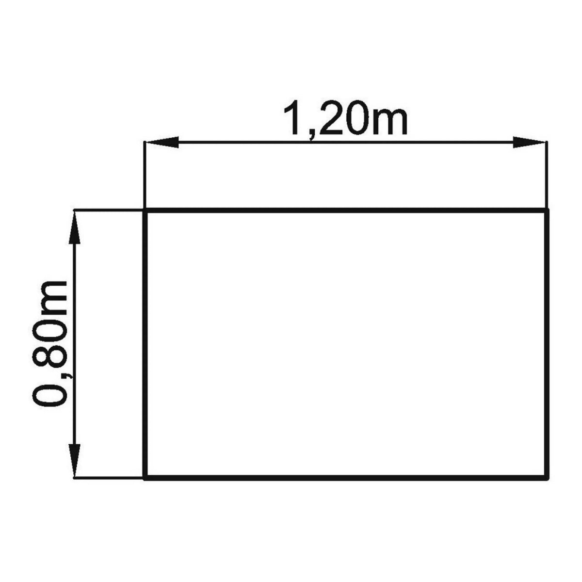 Technische Zeichnung des Schreibtischs JAVA 12 S mit 1,20 x 0,80 m von hjh OFFICE PRO