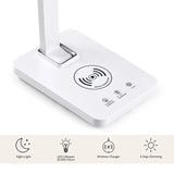 Sockel der Schreibtischlampe Lumanova D1 mit integrierter Wireless-Charging-Funktion und Touch-Steuerung von hjh OFFICE
