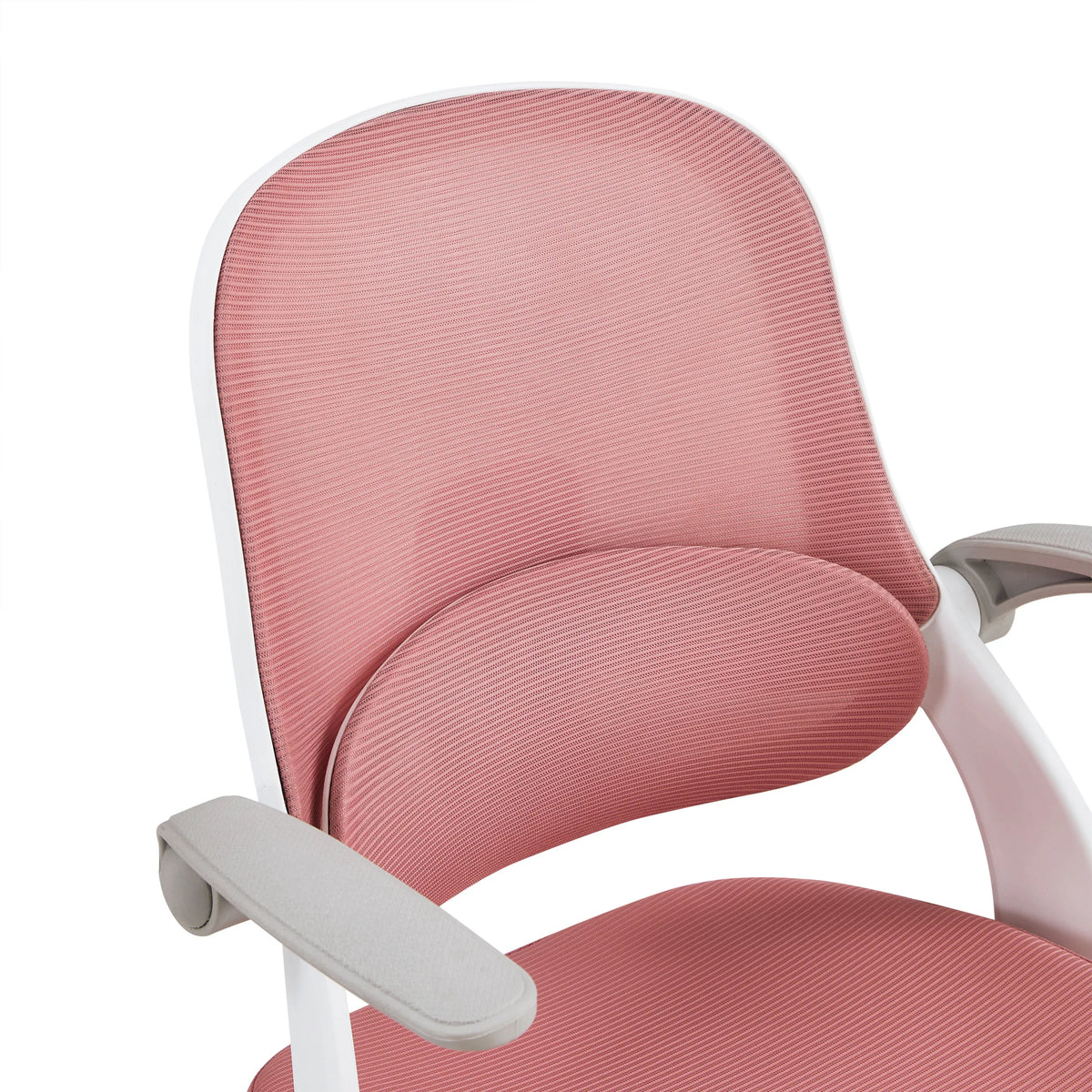 Rosa Netzrückenlehne und Armlehnen des Kinderdrehstuhls Kiddy Smart Step von hjh OFFICE