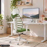 Profi-Bürostuhl ERGO LINE W in Mystic Forest mit weißem Gestell von hjh OFFICE (KI-generiertes Bild)