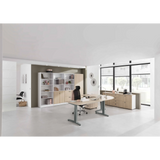 Höhenverstellbarer Schreibtisch XTRA XB 2E GG in Asteiche mit Maßen von 200 × 100 cm von hjh OFFICE PRO