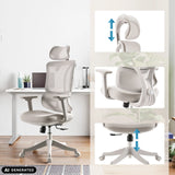 Verstellbare Kopfstütze, Armlehnen und Sitzhöhe des Homeoffice-Bürostuhls Ergomy Colore von MyBuero (KI-generiertes Bild)