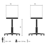 Technische Zeichnung des Sitzballs SITNESS 5 mit 45 x 55 cm und maximal 110 kg Belastbarkeit von Topstar