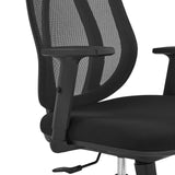 Armlehne und Netzrückenlehne des Profi-Bürostuhls Filaro in Schwarz von hjh OFFICE