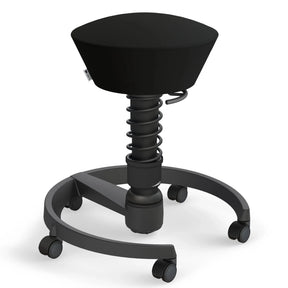 Swopper AERIS SWOPPER MEDIFLEX MIT ROLLEN mit schwarzem Kunstlederbezug und Federgestell von Aeris - Impulsmöbel