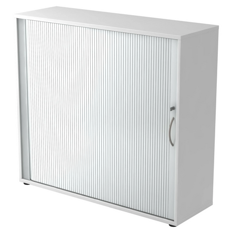 Weißer Rollladenschrank BETA R 1733S mit Bogengriff aus Metall von hjh OFFICE PRO