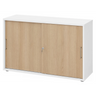 Schiebetürenschrank BETA S 1752S in Weiß und Eiche mit zwei Metallgriffen von hjh OFFICE PRO