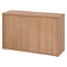 Schiebetürenschrank BETA S 1752S in Nussbaum-Optik mit zwei Bogengriffen aus Metall von hjh OFFICE PRO