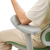 Graue Armlehne des Luxus-Chefsessels ERGOHUMAN SLIM G GEN2 mit grünem Netzbezug von hjh OFFICE
