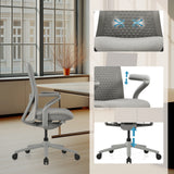 Höhenverstellbare Armlehne und Gasfeder des High-End-Bürostuhls VERVIO in Grau von hjh OFFICE