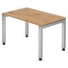Höhenverstellbarer Schreibtisch JAVA 12 S in Asteiche mit silbernem Metallgestell von hjh OFFICE PRO