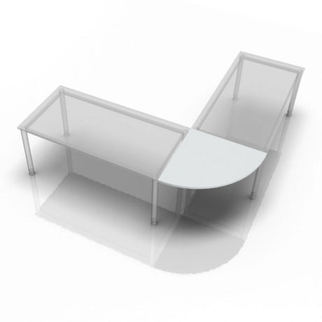 Grauer Eckwinkel LE90 / LE91 mit runder Ecke und Metallgestell von hjh OFFICE PRO