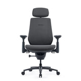 Bürostuhl LiberNovo Maxis Airflow in Graphit mit Kopfstütze, Armlehnen und fünf Rollen von Libernovo