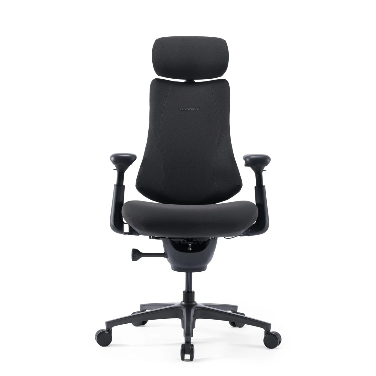 High-End-Bürostuhl LiberNovo Omni Pro in Dunkelgrau mit Kopfstütze und verstellbaren Armlehnen von Libernovo