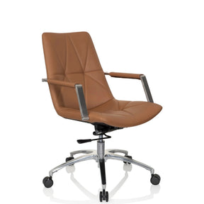 Homeoffice-Bürostuhl SARANTO II in Farbe Camel mit Armlehnen und glänzendem Fußkreuz von hjh OFFICE