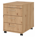System Rollcontainer SIGNA AC30 in Asteiche-Optik mit vier Schubladen und Metallbügelgriffen von hjh OFFICE PRO