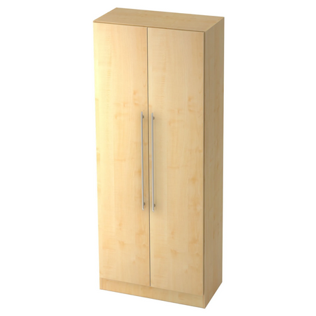 Zweitüriger Aktenschrank SIGNA G 7100 in Ahorn-Optik mit silberfarbenen Relinggriffen von hjh OFFICE PRO