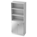 Weißes Regal SIGNA K 6770 SG mit drei offenen Ablagefächern und einem geschlossenen Unterschrank von hjh OFFICE PRO