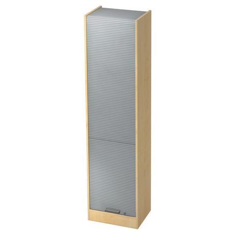 Schrank SIGNA R 50 in Ahorn-Optik mit silbernem Kunststoff-Streifengriff von hjh OFFICE PRO