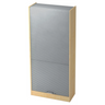 Aktenschrank SIGNA R 90 in Ahorn-Optik mit silberner Lamellentür und Chromgriff von hjh OFFICE PRO