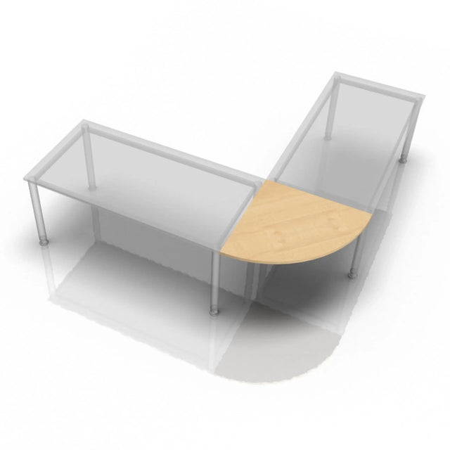 Runder Eckwinkel XBE90 G / XBE91 G / XBT12 G aus hellem Ahornholz für Schreibtische von hjh OFFICE PRO