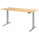 Elektrisch höhenverstellbarer Schreibtisch XDKB 19 S in Ahorn mit silbernem Gestell von hjh OFFICE PRO