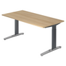 Höhenverstellbarer Schreibtisch XTRA XB 16 GC in Eicheoptik mit dunkelgrauem Gestell von hjh OFFICE PRO