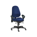 Profi-Bürostuhl ZERO 10 AL mit blauem Stoffbezug, Armlehnen und schwarzem Fußkreuz von Sitwell Steifensand