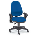 Profi-Bürostuhl ZERO 30 AL mit royalblauem Stoffbezug, schwarzen Armlehnen und Rollkreuz von Sitwell Steifensand